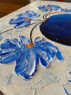 Floral Acrylic Painting Canvas Sculpture Flower Heavy Texture 3D Impasto 16x20