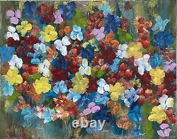 Floral Acrylic Painting Canvas Sculpture Flower Heavy Texture 3D Impasto 16x20