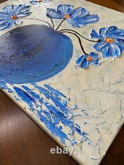 Floral Acrylic Painting Canvas Sculpture Flower Heavy Texture 3D Impasto 16x20