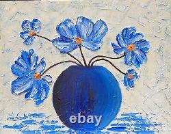 Floral Acrylic Painting Canvas Sculpture Flower Heavy Texture 3D Impasto 16x20