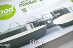 Food Network Heavy Gauge Aluminum Nonstick Ceramic Interior 10Piece Cookware Set
