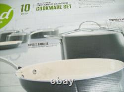 Food Network Heavy Gauge Aluminum Nonstick Ceramic Interior 10Piece Cookware Set