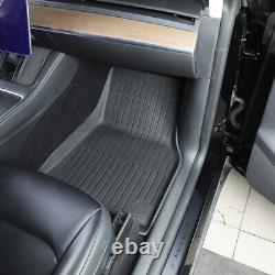 For Tesla Model Y Heavy Duty 3 Piece TPE Mat Set Non Slip All Weather Durable