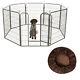 Free Brown Dog Mat + Heavy Duty 8 Piece Puppy Dog Run Enclosure Cage Mnd