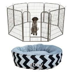 Free Dog Mat + Heavy Duty 8 Piece Puppy Dog Run Enclosure Cage UKDC