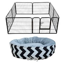 Free Dog Mat + Heavy Duty 8 Piece Puppy Dog Run Enclosure Cage UKDC