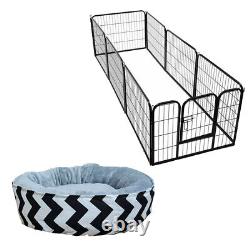 Free Dog Mat + Heavy Duty 8 Piece Puppy Dog Run Enclosure Cage UKED