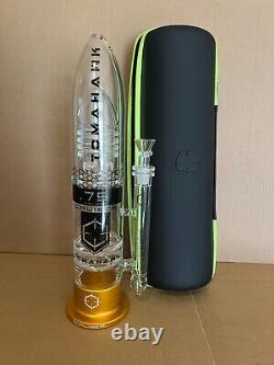 GOLD 16 Caliber Glass Water Pipe Hookah NEW American Made Heavy Piece Tomahawk