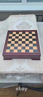 GOLF Pewter Gold and Silver Golf Chess Set and Wooden Board, New