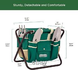 Garden Tool Set, Stainless Steel 7 Piece Tool Set, Heavy Duty Folding Stool, Det