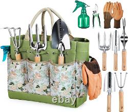 Gardening Tools, 9-Piece Heavy Duty Gardening Hand Tools with Fashion and Durabl