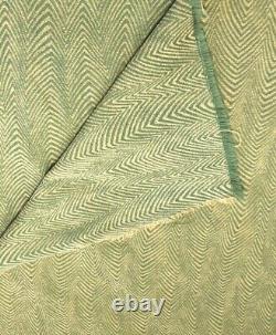 Gorgeous Luxury Chenille Chevron Herringbone Fabric Remnant ScrapYellow Green