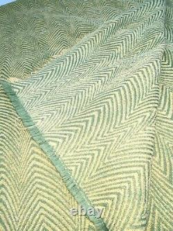 Gorgeous Luxury Chenille Chevron Herringbone Fabric Remnant ScrapYellow Green