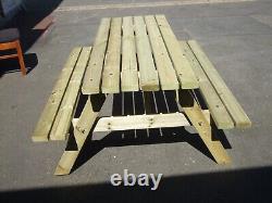 Hand Made 5ft 6 Seat Patio Garden Pub Picnic Bench Table Heavy Duty Timber