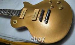 Handmade Heavy Relic Goldtop P90 Electric Guitar, one Piece Neck and Body Top