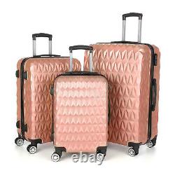 Hard Shell PC+ABS Cabin Suitcase 4 Wheel Travel Luggage Case 3 Piece Set