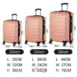 Hard Shell PC+ABS Cabin Suitcase 4 Wheel Travel Luggage Case 3 Piece Set
