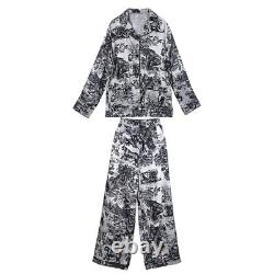 Heavy Craftsmanship Jungle Ink Printing Loose Two-Piece Shirt Ladies Autumn New