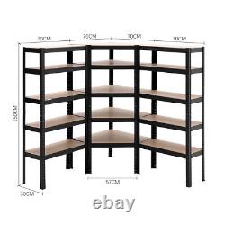 Heavy Duty 1500mm Height Corner Garage Racking/Shelving Unit 5 Tier Storage Rack