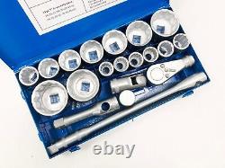 Heavy Duty 21 Piece 1 Drive Socket Set 30-80mm 12 Points Sockets Extension Bar