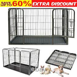 Heavy Duty 4 Piece Puppy Dog Play Pen Run Enclosure Welping Playpen with Floor