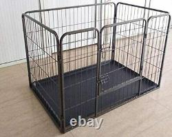 Heavy Duty 4 Piece Puppy Dog Play Pen Run Enclosure Welping Playpen with Floor