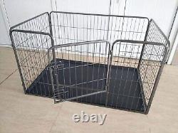 Heavy Duty 4 Piece Puppy Dog Play Pen Run Enclosure Welping Playpen with Floor