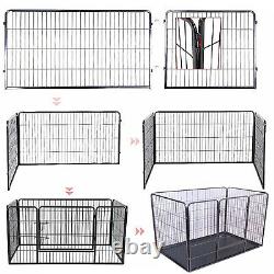 Heavy Duty 4 Piece Puppy Dog Play Pen Run Enclosure Welping Playpen with Floor