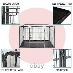 Heavy Duty 4 Piece Puppy Dog Play Pen Run Enclosure Welping Playpen with Floor