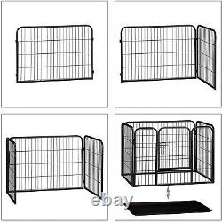 Heavy Duty 4 Piece Puppy Dog Play Pen Run Enclosure Welping Playpen with Floor