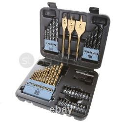 Heavy Duty 46pc Piece Drill & Bit Screwdriver Diy Set W Strong Blow Mould Case