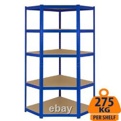 Heavy Duty 5 Tier Corner Racking Shelf Shelving Unit Garage Warehouse Shelves