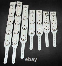 Heavy Duty 7 Piece White Real Leather Bondage Restraints Wrist Neck Ankle & Thig