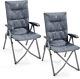 Heavy Duty Camping Chairs Set Of 2, High Back Oversized Padded Recliners