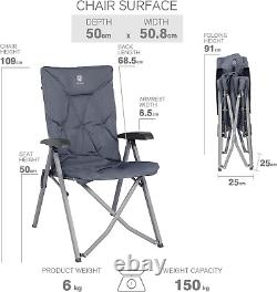 Heavy Duty Camping Chairs Set of 2, High Back Oversized Padded Recliners