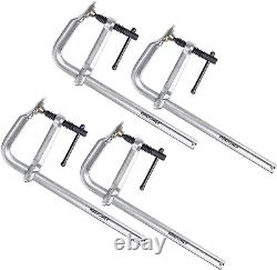 Heavy Duty F-Clamps Pack of 4, 12x4-3/4 Metal Welding Bar Clamps