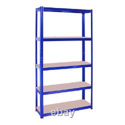 Heavy Duty Metal 5Tier Boltless Shelving Racking 1500 x 700 x 300 mm Blue UKDC