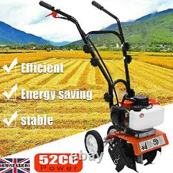 Heavy Duty Petrol Rotovator Tiller Cultivator Garden Soil Patch 52cc 2-Stroke UK