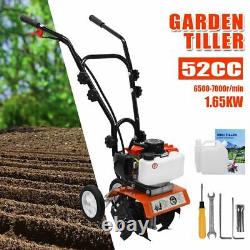 Heavy Duty Petrol Rotovator Tiller Cultivator Garden Soil Patch 52cc 2-Stroke UK