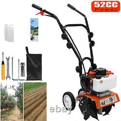 Heavy Duty Petrol Rotovator Tiller Cultivator Garden Soil Patch 52cc 2-Stroke UK