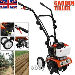 Heavy Duty Petrol Rotovator Tiller Cultivator Garden Soil Patch 52cc 2-Stroke UK