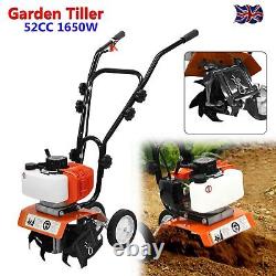 Heavy Duty Petrol Rotovator Tiller Cultivator Rotavator Garden Soil Patch 52cc