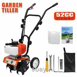 Heavy Duty Petrol Rotovator Tiller Cultivator Rotavator Garden Soil Patch 52cc