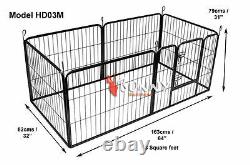 Heavy Duty Puppy Play Pen 6-piece Rabbit Enclosure Whelping Box