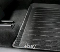 Heavy Duty Tesla Model 3 Black 3 Piece TPR Mat Set Non Slip All Weather Durable