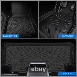 Heavy Duty Tesla Model Y Black 3 Piece TPE Mat Set Non Slip All Weather Durable