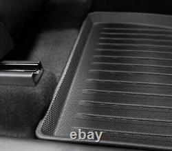 Heavy Duty Tesla Model Y Black 3 Piece TPR Mat Set Non Slip All Weather Durable