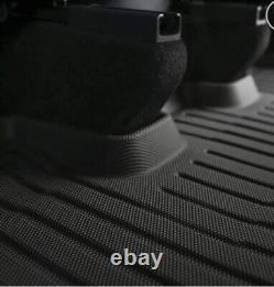 Heavy Duty Tesla Model Y Black 3 Piece TPR Mat Set Non Slip All Weather Durable