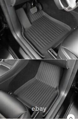 Heavy Duty Tesla Model Y Black 3 Piece TPR Mat Set Non Slip All Weather Durable
