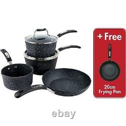 Heavy Duty Tough Neverstick Non Stick 5 Piece Pots And Pans Kitchen Cookware Set